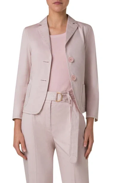 Akris Punto Washed Cotton Sateen Jacket In Rose