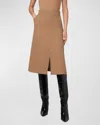 Akris Punto Washed Denim A-line Midi Skirt In Caramel