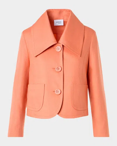 Akris Punto Washed Linen Jacket In Orange