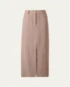 Akris Punto Slit-detail Midi Skirt In Beige