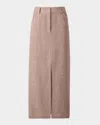 Akris Punto Slit-detail Midi Skirt In Beige