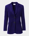 Akris Punto Washed Viscose Corduroy Boyfriend Blazer In Purple