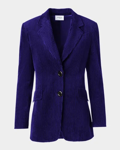 Akris Punto Washed Viscose Corduroy Boyfriend Blazer In Purple
