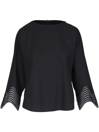 AKRIS PUNTO WAVY-CUFF BLOUSE
