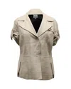 Akris Punto Wide Collar Jacket In Beige Silk In Beige