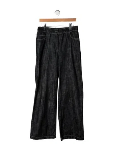 Pre-owned Akris Punto Wide Leg Pants In Black