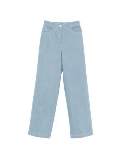 Akris Punto Wide-leg Trousers In Blue