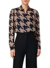 Akris Punto Houndstooth Print Button-front Blouse In Multi