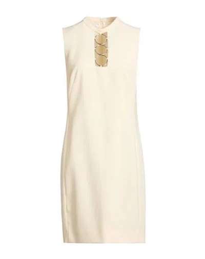 Akris Punto Woman Mini Dress Cream Size 8 Wool, Zamak In Neutral
