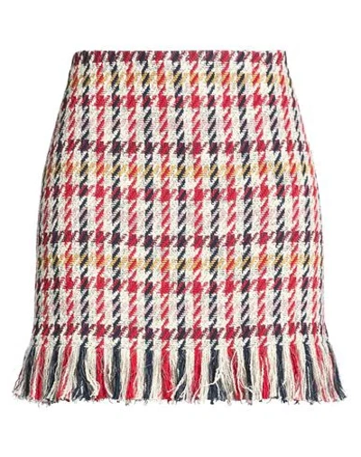 Akris Punto Woman Mini Skirt Red Size 8 Cotton, Polyester, Polyamide, Viscose