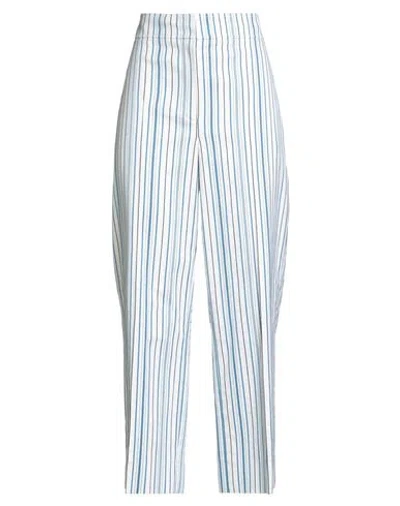 Akris Punto Woman Pants White Size 12 Cotton, Elastane In Blue