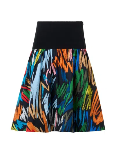 Akris Punto Women's Abstract Print Cotton A-line Miniskirt In Multi