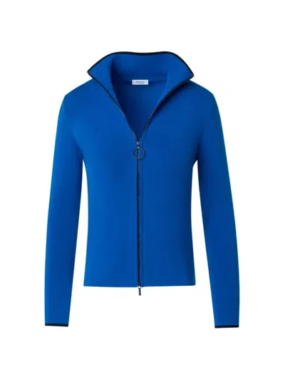 Akris Punto Women's Athletic Wool-blend Cardigan In Tech Blue