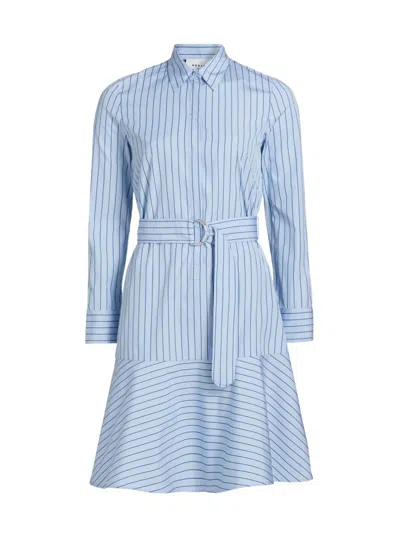 Akris Punto Women's Belted Striped Shirtdress In Blue