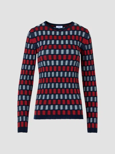 Akris Punto Women's Block Wool Knit Long-sleeve Top In Multi