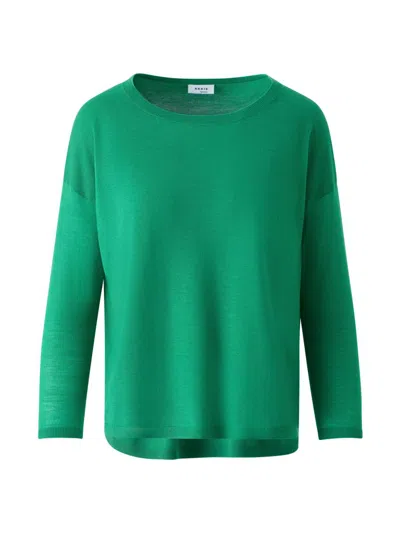 Akris Punto Women's Boatneck Wool Sweater In Green