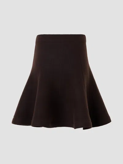 Akris Punto Women's Boiled Wool Panel Mini Skirt In Espresso