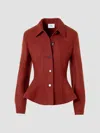 Akris Punto Flared Boiled Wool Jacket In Copper