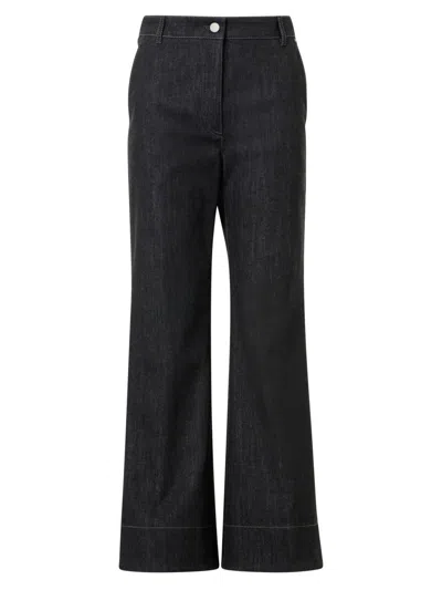 Akris Punto Caia High Waist Crop Straight Leg Jeans In Black