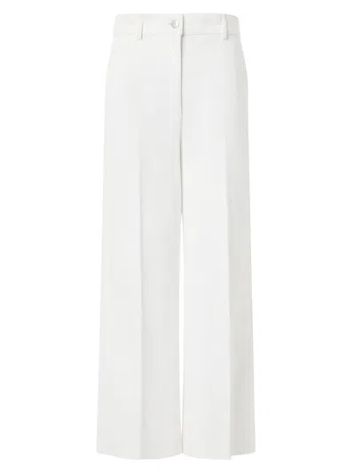 Akris Punto Women's Chiara Stretch-denim High-rise Wide-leg Pants In White