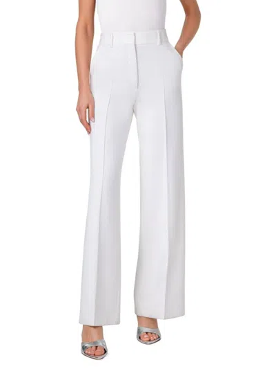Akris Punto Women's Chiaro Jersey Straight-leg Trousers In White