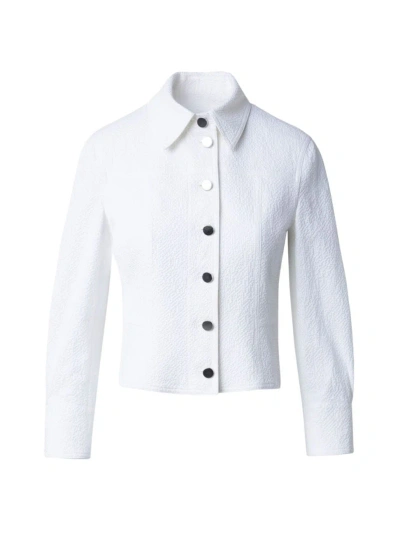 Akris Punto Women's Cotton-blend Seersucker Crop Jacket In Cream