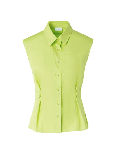 Akris Punto Women's Cotton Poplin Blouse In Green