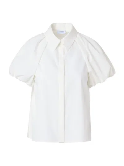 Akris Punto Women's Cotton-poplin Balloon-sleeve Blouse In White