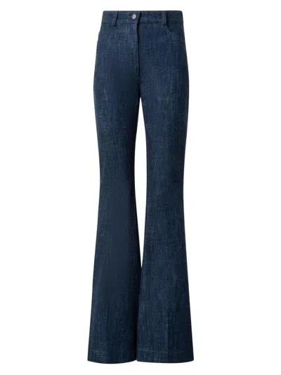 Akris Punto Women's Courtney Wool-blend Flared Jeans In Blue