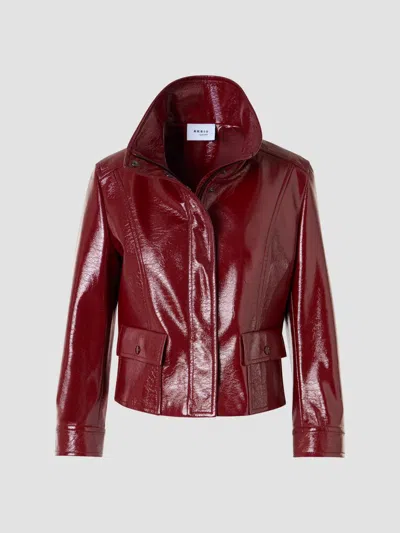 Akris Punto Faux-leather Trucker Jacket In Red