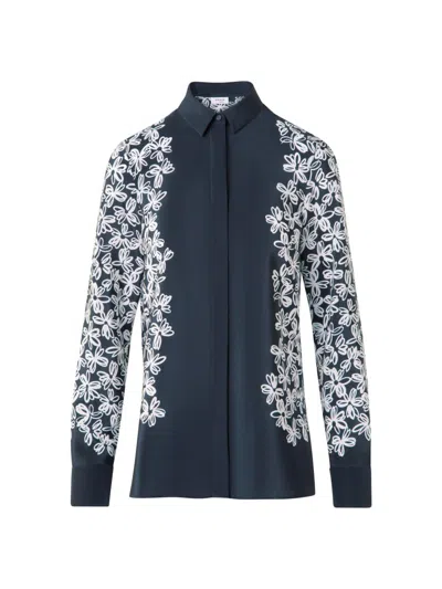 Akris Punto Women's Daisy Print Crêpe De Chine Blouse In Multi