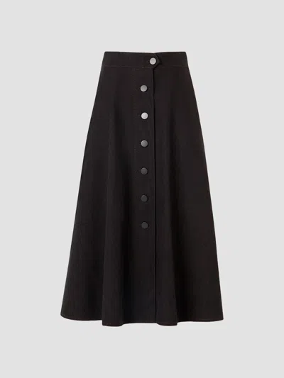 Akris Punto Women's Denim Midi Skirt In Espresso