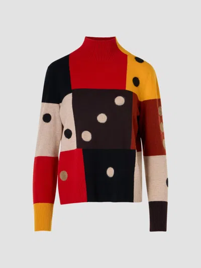 Akris Punto Women's Dice Intarsia Colorblock Wool-cashmere Sweater In Multi
