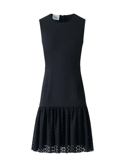 Akris Punto Women's Dot Lace Flare Dress In Black
