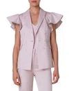 Akris Punto Women's Double-breasted Flutter Sleeve Blazer In Pale Pink