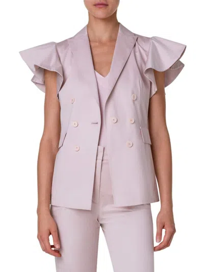 Akris Punto Women's Double-breasted Flutter Sleeve Blazer In Pink