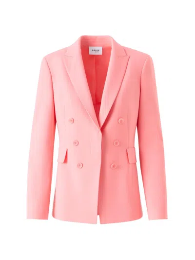 Akris Punto Women's Double-breasted Crepe Blazer In Pink