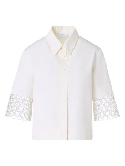 Akris Punto Women's Eyelet Guipure Poplin Blouse In White