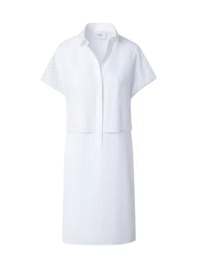 Akris Punto Women's Eyelet Lace Layered Shirtdress In White
