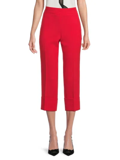 Akris Punto Women's Farrell Wool Cropped Pants In Red