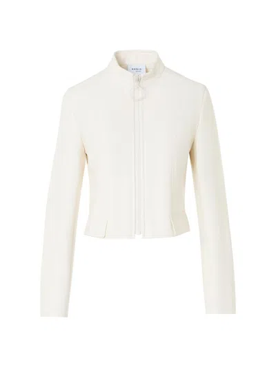 Akris Punto Women's Faux Patent Leather Short Jacket In White
