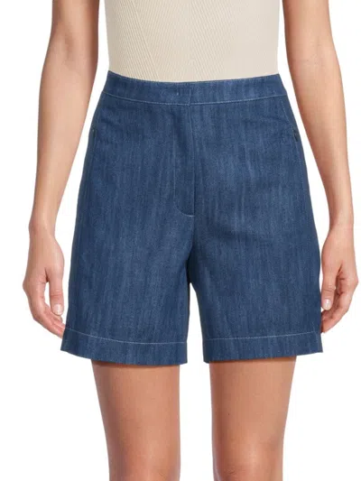 Akris Punto Women's Fillia High Rise Denim Shorts In Blue