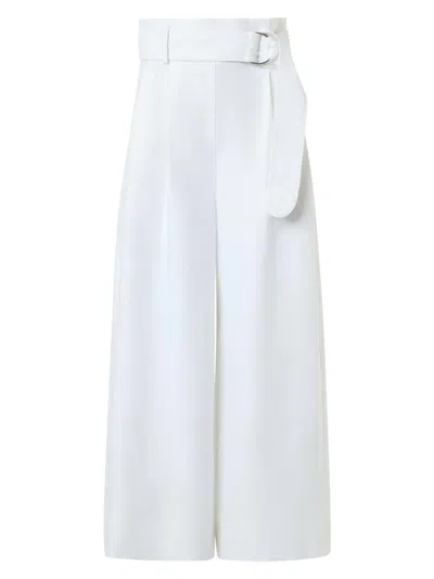 Akris Punto Women's Fiorella Linen Belted Culottes In White