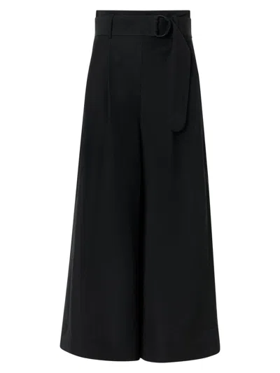 Akris Punto Women's Fiorella Linen-blend High-rise Pants In Black