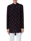 Shop Akris Punto Women's Flamingo Crepe De Chine Half-zip Blouse In Black Multi
