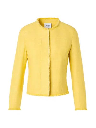 Akris Punto Fringed Cropped Jacket In Yellow