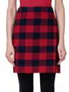 Akris Punto Xl Gingham Wool-blend Tweed Wrap Skirt In Crimson Navy