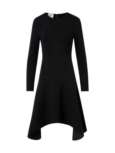 Akris Punto Women's Jersey Handkerchief-hem Knee-length Dress In Black