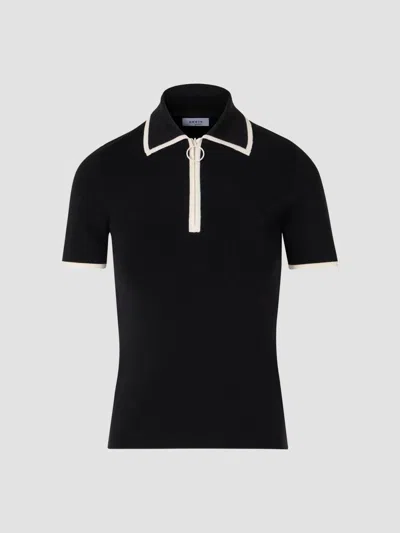 Akris Punto Women's Knit Half-zip Polo Shirt In Black