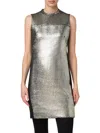 Akris Punto Laminated Corduroy Mini Dress In Gold Black